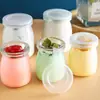 Botella de Vidrio para Pudín Pudín Congelado para Hornear con Tapa Pudín Pequeño Vidrio para Hornear a Alta Temperatura Redondo Yogur con Tapa