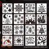 Decoración Europea y Americana para Fiestas Navideñas Plantillas Huecas para Pintar para Patrones DIY Pintados a Mano por Niños, Plantillas para Calcar, Pulverizar y Frotar