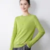 Nuevo suéter de punto para mujer de cuello redondo para otoño e invierno, estilo versátil listo para usar, adecuado como prenda exterior, de manga larga, se puede usar como capa base, suéter de color liso