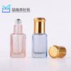 Botella pequeña de vidrio octogonal de 3 ml y 6 ml con bola de acero y tapa dorada para aceites esenciales, perfumes y muestras.