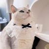 Nuevo Babero para Mascota de Encaje Doble Estilo Muñeco de Gato Princesa Bebé Toalla Resbaladiza Perro Babero con Lazo Tridimensional