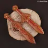 Madeira de Jujuba Fulminada Espada Tian Shi Escultura em Madeira DIY Pequeno Acessório Ornamento Taoísta Pingente Trançado Corrente de Celular Decoração para Pendurar