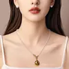 Taijia Diseño Original Cadena de Amuleto Budista Tailandés Collar de Perlas Shijia Doble Colgante Cadena para Clavícula de Mujer de 3 mm Cadena Thangka