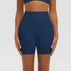 Pantalones Cortos de Yoga Cepillados Amigables con la Piel Transfronterizos de Cintura Alta Control de Abdomen Pantalones de Fitness Levantamiento de Glúteos Ajustados Pantalones Cortos Deportivos para Yoga Melocotón