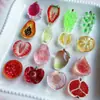 Accesorios Transparentes de Resina 3D de Frutas para Pinza de Pelo, Goma de Pelo, Llavero, Accesorios para Transmisión en Vivo, Bolsas Sorpresa, Productos Semiacabados
