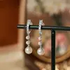 Pendientes de Perla Rosa Manta para Mujer, Pendientes con Diseño de Flor y Lazo Nicho, Accesorios para Orejas Versátiles de Lujo Ligero de Gama Alta