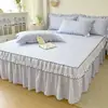 Faldón de cama estilo princesa, ultra suave, oculta el dobladillo, juego de sábanas de tres o cuatro piezas, algodón puro lavable, apto para todas las estaciones