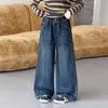 Pantalones para Niñas Primavera y Otoño 2026 Estilo Nuevo para Estudiantes de Secundaria y Niños Mayores, Jeans de Pierna Ancha, Elegantes y Modernos para Niñas