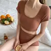 Traje de baño mujer Corea del Sur bikini de triángulo dividido media manga push up sexy ins cintura alta cubre vientre traje de baño para aguas termales