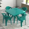 Conjunto de mesa e cadeiras de barraca de feira noturna espesso e resistente, mesa e cadeiras de plástico à prova d'água e sol para churrasco na praia ao ar livre, mesa de cerveja