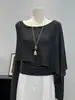 Otoño/Invierno 2026 Nuevo Suéter de Punto de Alta Gama Capa Chal con Top Simple de Manga Larga Conjunto de Dos Piezas de Punto Ropa para Mujer