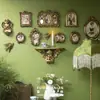 Marco de Fotos Dorado en Relieve Estilo Europeo Retro, Decoración de Pared para Hogar y Casa de Huéspedes, Pared de Fotos para Colgar en la Pared, Accesorios para Fotos