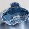 Ropa de Verano para Niñas Jeans Bebé Estiloso Personalidad Infantil Tendencia Estilo Coreano Lazo Dibujos Animados Tencel Fino Pantalones de Linterna