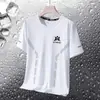 Camiseta deportiva holgada de manga corta con cuello redondo, de secado rápido, transpirable, informal, fina y fresca, de verano para hombre