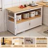 Estante de Cocina Multifuncional Mesa de Corte de Verduras Banco de Trabajo Gabinete de Piso de Múltiples Capas Almacenamiento de Platos Horno de Microondas Gabinete Lateral