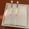 Brincos Longos com Franjas Redondas de Zircônia Agulha de Prata, Brincos de Luxo Leve e de Alta Qualidade, Brincos de Moda Estilosos e Simples para Mulheres