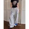 Parche de letra elástico para comercio transfronterizo, pantalón casual deportivo de estilo americano con bolsillo de solapa y cordón