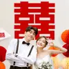 Adesivos de Caractere Dupla Felicidade Extra-Grandes para Decoração de Quarto de Casamento, Adesivos Especiais de Porta para Casamentos, Quarto de Celebração de Casamento, Sala de Estar, Caractere Dupla Felicidade Grande