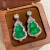 Collar de la Fortuna de Plata de Ley S925 Calcedonia Verde Hielo Nuevo Estilo Chino Colgante de Calabaza de Jade Natural Joyería de Tendencia Nacional para Mujer