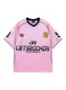 Jersey Retro Americano con Cuello en V para Hombre y Mujer, Camiseta de Verano Holgada de Manga Corta, Top Deportivo Transpirable de Media Manga de Moda para Pareja