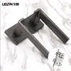 Cerradura de Puerta Silenciosa Interior Simple Personalizada Cerradura de Manija Dividida de Aleación de Aluminio Cerradura de Manija Magnética para Puerta de Madera de Dormitorio Negro Gris
