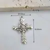 Accesorios de hip-hop retro de moda transfronterizos clavos de rosa con púas colgante de cruz joyería DIY colgante para pendientes