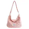 Bolsa Transversal Simples de Grande Capacidade Estilo Coreano para Mulheres 2025 Inverno Nova Bolsa Bolinho com Laço Atmosfera Outono e Inverno Bolsa de Ombro