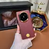 Funda de Teléfono de Cuero Liso Color Amarillo Dios de la Riqueza Adecuada para Huawei Matex7 X7 Edición Coleccionista Cubierta Protectora Anti-Caída de Doble Eje de Gama Alta