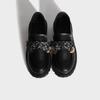 Primavera e Verão Nova Moda Huizhou Sapatos Femininos Sapatos de plataforma Loafers de cor sólida Sapatos de couro confortáveis de salto grosso estilo britânico