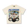 2025 Cross-border Novo Cristiano Ronaldo Champions League Injeção Direta Pesada 300g Algodão Camiseta de manga curta American Retro Street Top