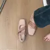 Primer Encuentro Zapatos Planos de Ballet Rosas de Temporada con Corte Bajo y Falda, Mary Janes con Tira Cuadrada, Zapatos de Noche Estilo Suave de Otoño