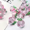 Colgante de Cereza Pequeña Resina de Durazno Alta Transparencia Exquisito con Perlas Material Hecho a Mano Joyería Linda Accesorios para DIY Hecho a Mano