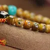 Pulsera Auténtica de Hueso de Camello Incrustada con Cuentas de Barril Multi-Tesoro Estilo Étnico de Xizang Hueso de Camello Recubierto Pulsera de Juguete Multi-Tesoro de Xizang