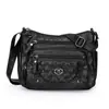Bordado Acolchoado de Diamante Fio Bolsa Feminina para Mãe Nova Casual Múltiplos Compartimentos Grande Capacidade Ombro Único Transversal Mochila Retro Fashion