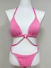 2026 Nuevo Estilo Dulce y Sexy de Chica Joven Deseo Puro Bikini de Corbata Inspirado en Chanel Traje de Baño Bikini Rosa para Mujeres