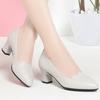 Zapatos de mamá primavera y otoño modelo de tacón alto pasarela cheongsam zapatos de baile moda zapatos de cuero para mujer cómodos de suela blanda zapatos resistentes al desgaste