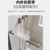 Cuarto de Ducha de Hotel sin Regadera Superior, Cabina de Ducha Lineal, Mampara de Baño, Puerta Corredera, Separación Seco y Húmedo, Área de Ducha