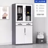 Estantería de acero con veta de madera, vitrina modular con puerta de cristal para el hogar, estudio u oficina, adecuada para almacenar documentos