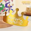Sombrero de Cumpleaños Plegable Corona Sombrero 2025 Nuevo Sombrero de Fiesta para Niños, Adultos y Bebés Adorno para la Cabeza de Primer Cumpleaños