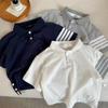 Polo de verano 2025 para niños y niñas, camiseta sencilla con estampado de Lar, marca de moda para bebés, manga corta TB
