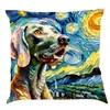 Amazon deseo transfronterizo nuevo creativo pintura al óleo funda de almohada de perro cojín de asiento de coche cojín impreso