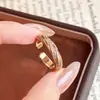 Anillo Abierto Retorcido Plegado de Circonita Nicho Gama Alta Simple Anillo para Dedo Índice Personalidad Estilo Fresco Moda Joyería para Mano
