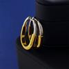Pendientes de botón ovalados brillantes tamaño pequeño con cierre de anillo de U-lock T's, aretes de moda geniales con separación de color, aretes de botón para oreja