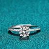 Anillo Ajustable para Mujer de Plata de Ley 925 Chapado en Platino Pt950, Diseño Clásico de Cuatro Garras con Microincrustaciones de Circonia, Lujo Ligero, Disponible en las Principales Plataformas de Aliexpress