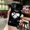 Para iPhone15 amor mapa de avión negro funda de teléfono móvil anticaída
