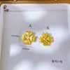 Accesorios con Forma de Pétalo en Oro Arena con Diamantes Microincrustados, Cadena Vintage para Clavícula con Forma de Corazón y Trébol de Cuatro Hojas en Cobre Dorado Cepillado y Pulido