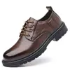 Sapatos Martin de Cano Baixo para Homens, Sapatos Esportivos de Couro, Sapatos de Couro Retro Estilo Britânico para Negócios, Sapatos de Trabalho Casuais para Homens com Solado Macio e Biqueira Larga