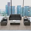 Combinación de Sofá de Oficina Recepción de Negocios Estilo Chino Moderno Cuero Simple Tres Plazas Sofá de Oficina Simple