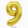 Globos de Foil de Número de 32 pulgadas, Tamaño Mediano, en Dorado y Plateado, Empacados Individualmente para Decoración de Cumpleaños