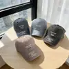 Boné de Baseball de Algodão Lavado Estilo Americano para Mulheres, Proteção Solar ao Ar Livre, Aba Curva, Letras Bordadas, Casual Versátil Novo Estilo